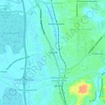 Thudella topographic map, elevation, terrain