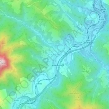 Arrancudiaga topographic map, elevation, terrain