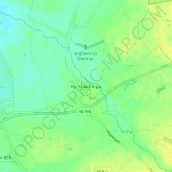 Kyrkheddinge topographic map, elevation, terrain