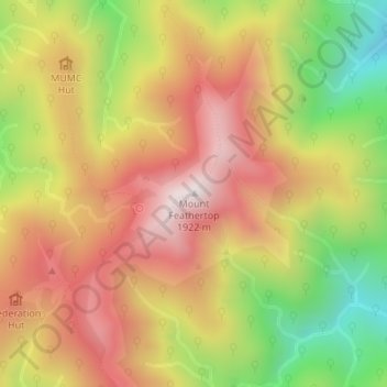 Mount Feathertop topographic map, elevation, terrain