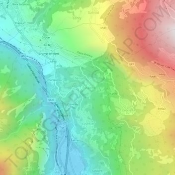 Estaod topographic map, elevation, terrain