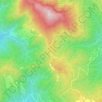 Valdazze topographic map, elevation, terrain