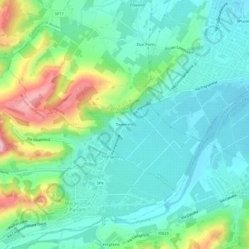 Tavernelle topographic map, elevation, terrain