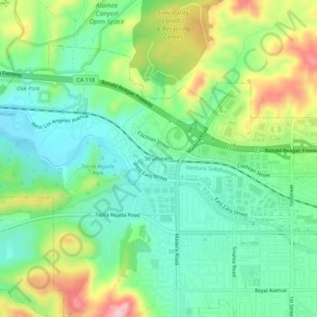 Strathearn topographic map, elevation, terrain