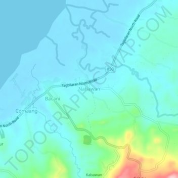 Nahawan topographic map, elevation, terrain
