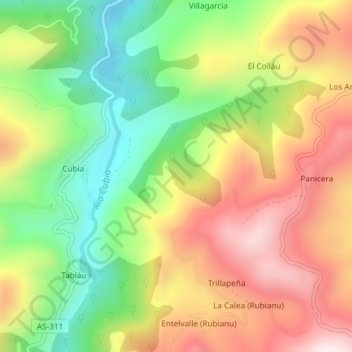 Rubiano topographic map, elevation, terrain