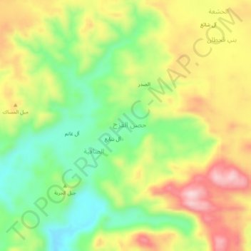 Ar Rihab topographic map, elevation, terrain