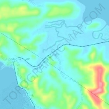 Kinalin topographic map, elevation, terrain