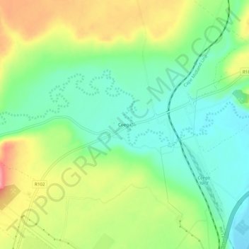 Coega topographic map, elevation, terrain