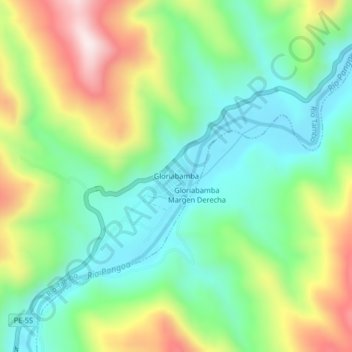 Gloriabamba topographic map, elevation, terrain
