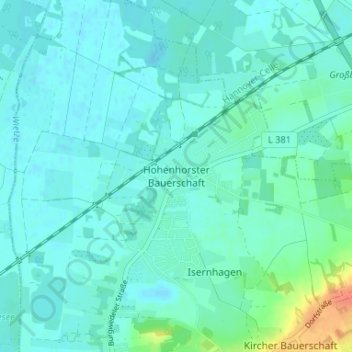 Hohenhorster Bauerschaft topographic map, elevation, terrain