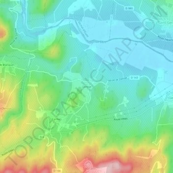 Donnat topographic map, elevation, terrain