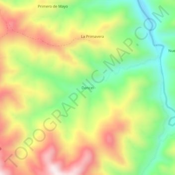 Doncei topographic map, elevation, terrain