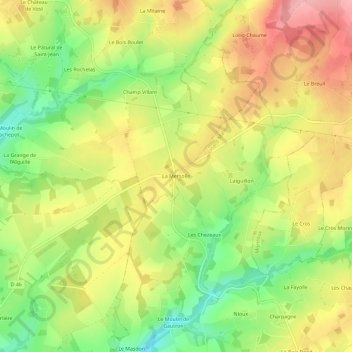 La Mersolle topographic map, elevation, terrain