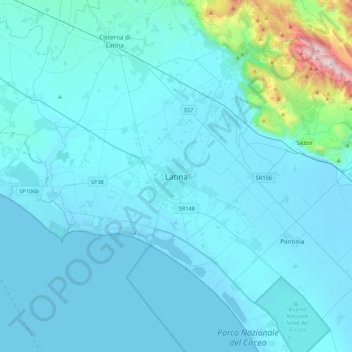 Latina topographic map, elevation, terrain