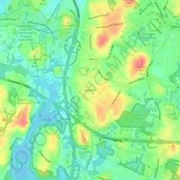 Idylwilde topographic map, elevation, terrain