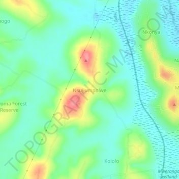 Nsujjumpolwe topographic map, elevation, terrain