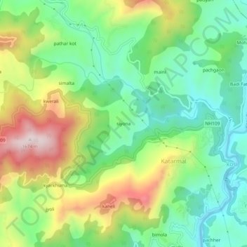 siyona topographic map, elevation, terrain