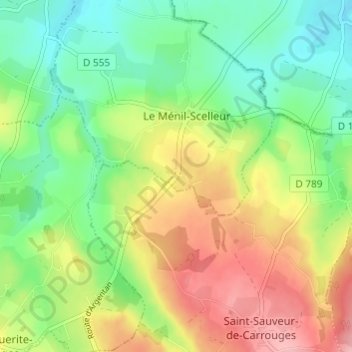 Dany topographic map, elevation, terrain