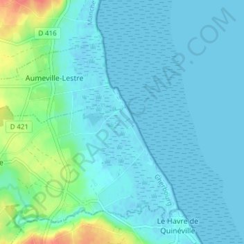 La Dune topographic map, elevation, terrain