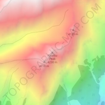 Patalsu Peak topographic map, elevation, terrain
