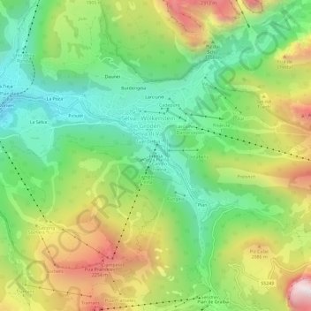 Frëina topographic map, elevation, terrain