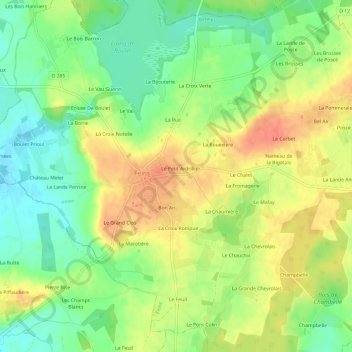 L'Ardrier topographic map, elevation, terrain