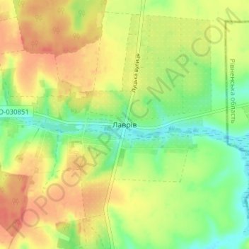 Lavriv topographic map, elevation, terrain