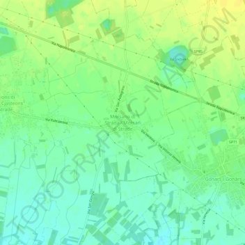 Morsano di Strada topographic map, elevation, terrain