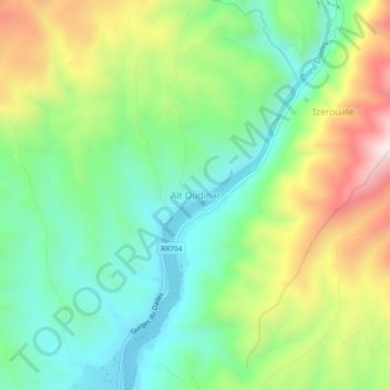 Ait Oudinar topographic map, elevation, terrain