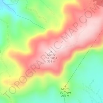 Morro da Palha topographic map, elevation, terrain