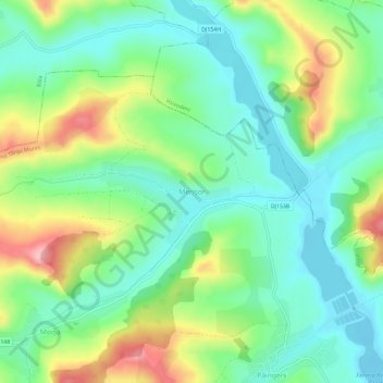 Merișor topographic map, elevation, terrain