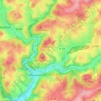Unterschümmerich II topographic map, elevation, terrain