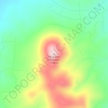 Ferguson Mountain topographic map, elevation, terrain