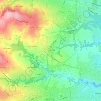 Le Quincieux topographic map, elevation, terrain
