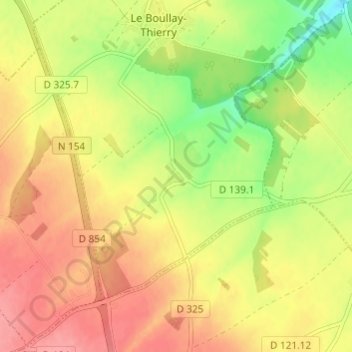 Minières topographic map, elevation, terrain
