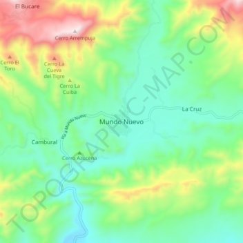 Mundo Nuevo topographic map, elevation, terrain