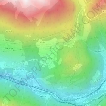 La Combe topographic map, elevation, terrain