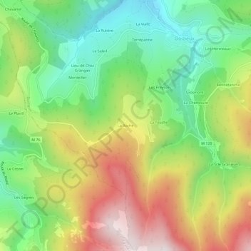 La Roche topographic map, elevation, terrain