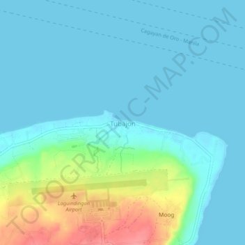 Tubajon topographic map, elevation, terrain