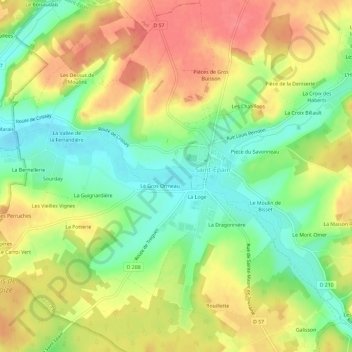La Prairie du Gateau topographic map, elevation, terrain