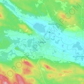 Edsbyn topographic map, elevation, terrain