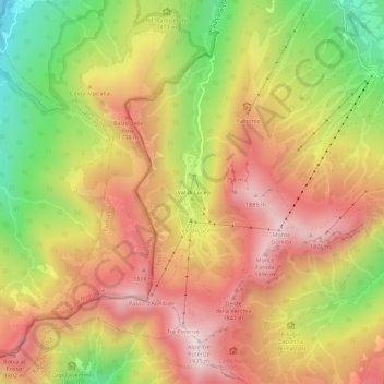 Val di Luce topographic map, elevation, terrain