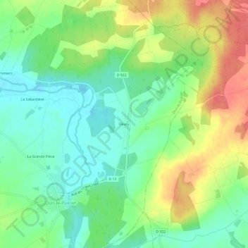 Fleury topographic map, elevation, terrain