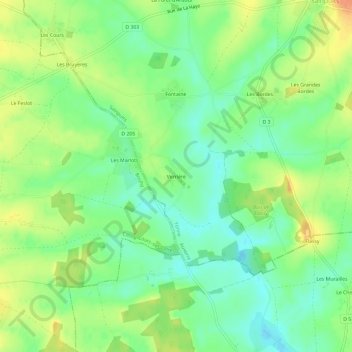 Verrière topographic map, elevation, terrain
