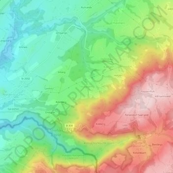 Haggen topographic map, elevation, terrain