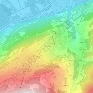 Sornard topographic map, elevation, terrain