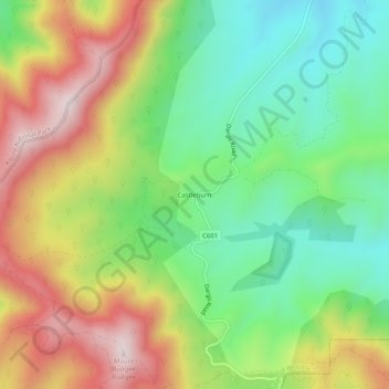 Castleburn topographic map, elevation, terrain