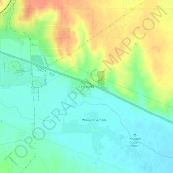 Fort Dodge topographic map, elevation, terrain