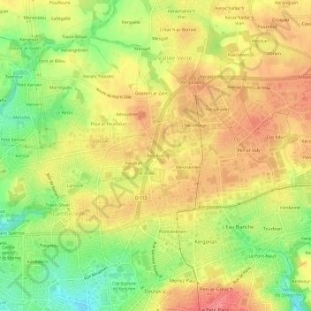 Beg Avel topographic map, elevation, terrain